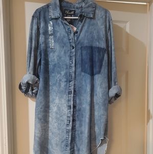 Denim shirt dress